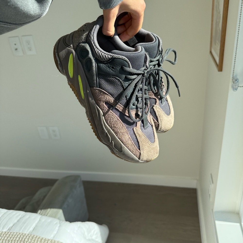 Adidas Yeezy Boost 700 Sneakers in Gray with Neon Accents